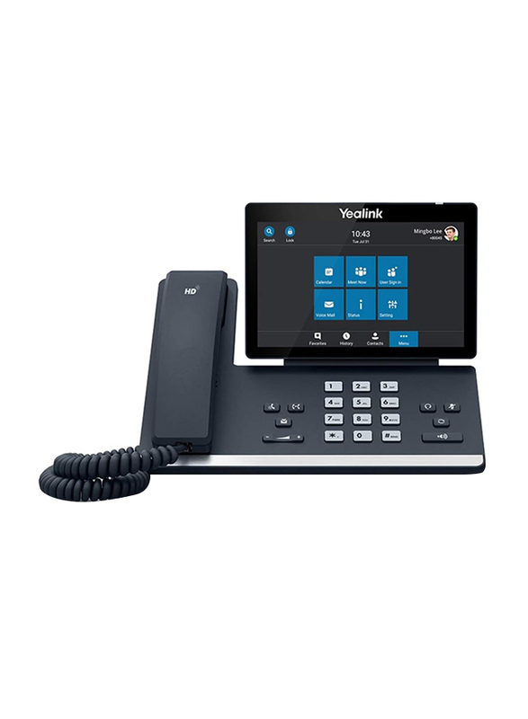 

Yealink T58A Corded Desktop VoIP Caller ID Speakerphone Telephone, Black