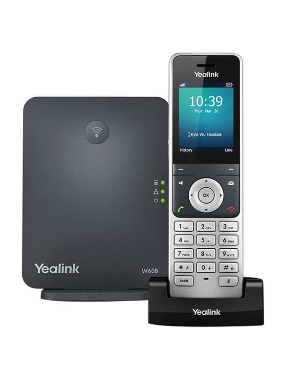 

Yealink W60P IP Dect Bundle Package W56H Handset & W60B Base Station, Silver/Black