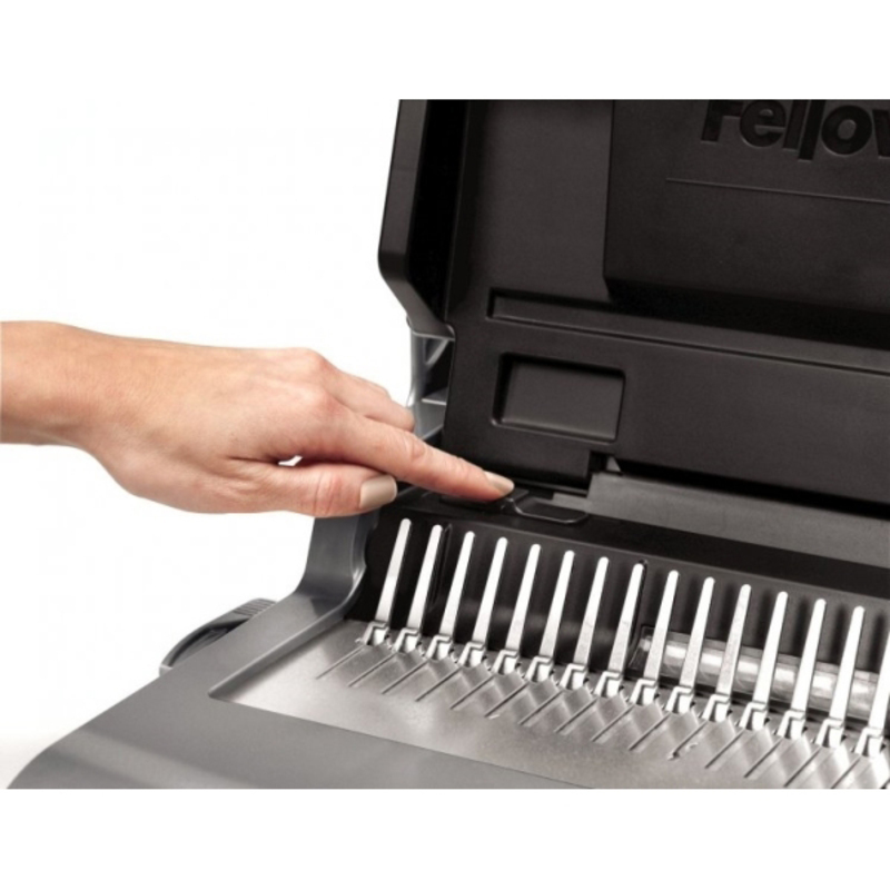 Fellowes Quasar Plus 500 Medium Comb Binding Machine, Grey/Black