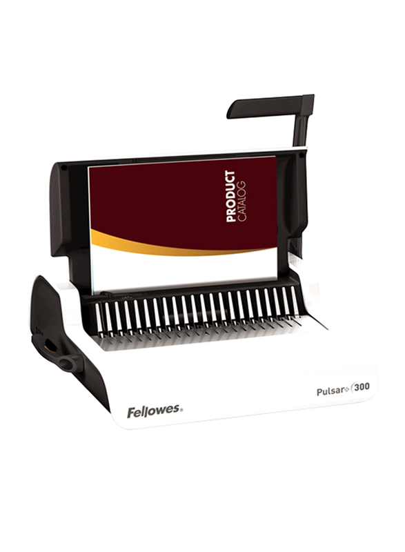 Fellowes Pulsar Plus 300 Medium Duty Comb Binding Machine, White/Black