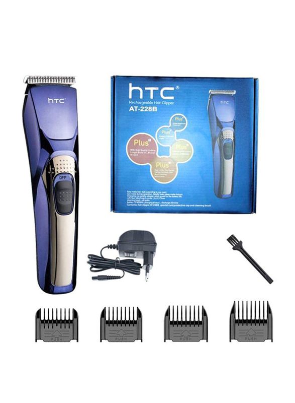 

HTC Rechargeable Cordless Trimmer, Blue/Silver