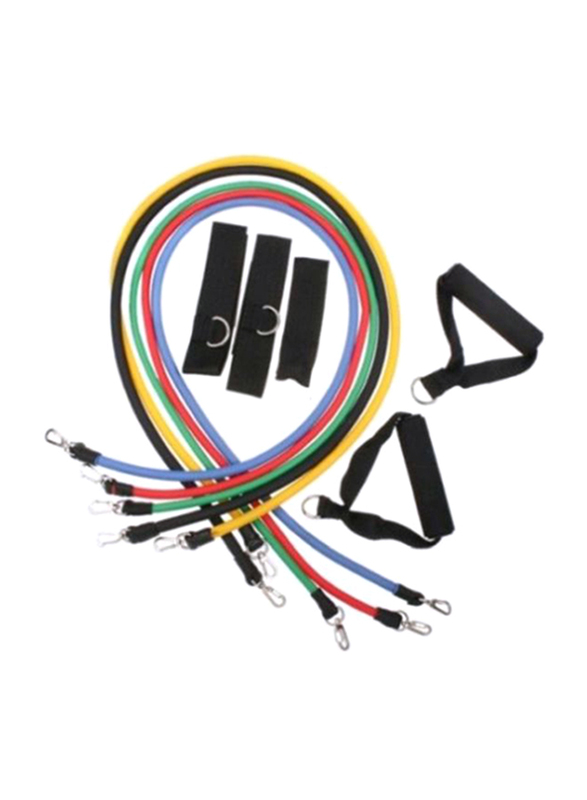 

Generic Resistance Bands Exercise Tube Rope Set, 11 Piece, Multicolor