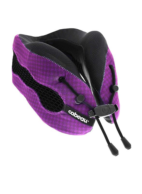 Cabeau Evolution Cool Air Circulating Head and Neck Memory Foam Cooling Travel Pillow, Purple
