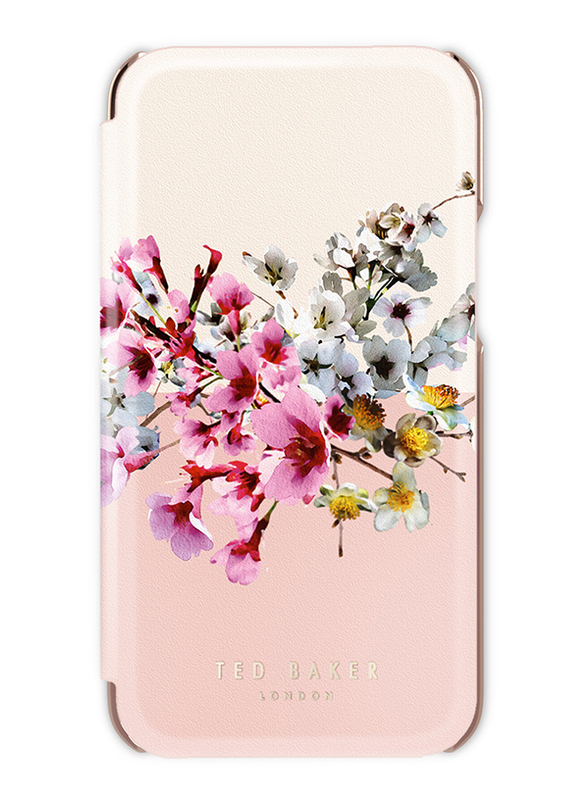 

Ted Baker Apple iPhone 13 Pro Max Mirror Folio Mobile Phone Flip Case Cover, Jasmine Pink Rose Gold