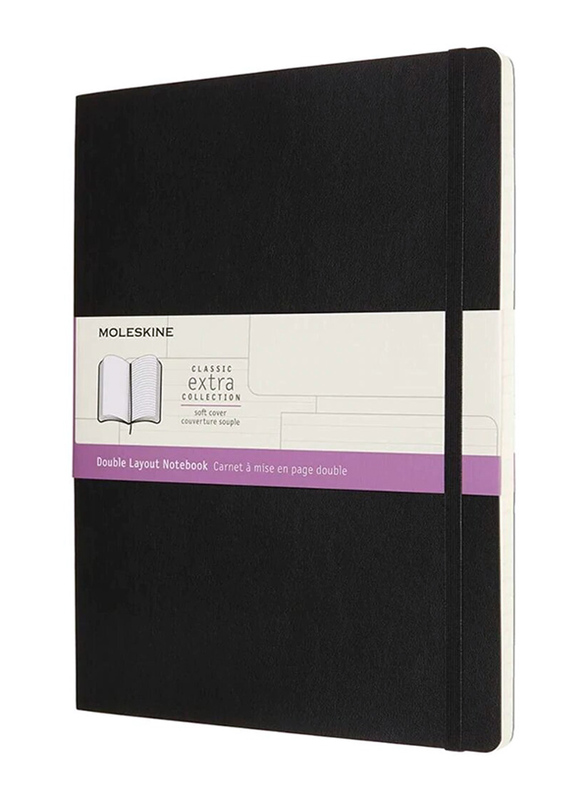 

Moleskine Extra Large Ruled-Plain Soft Cover Notebook, 7.5 x 10cm, Black