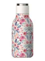 Asobu 16oz Urban Insulated & Double Walled Stainless Steel Bottle, ASB-SBV24P, Floral, White/Pink