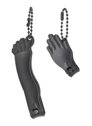 Kikkerland Stainless Steel Hand and Foot Nail Clipper Combo, Black