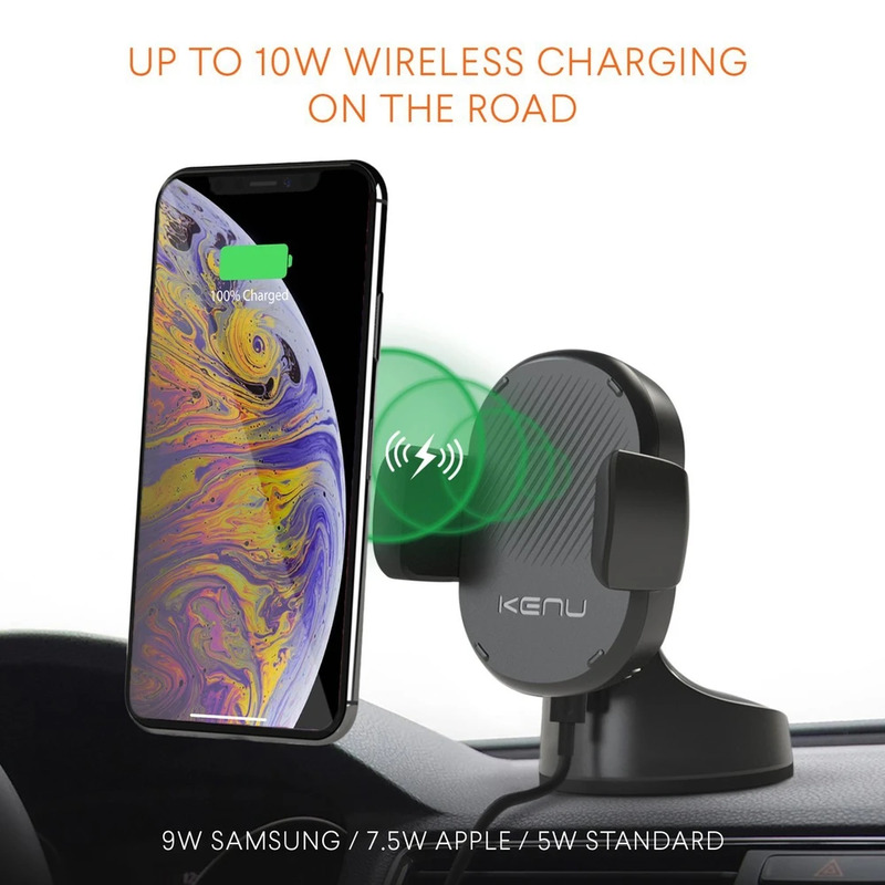 Kenu Airbase Wireless Charging Suction Mount, Black