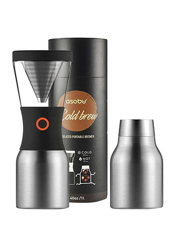 

Acicok Asobu Cold Brew Insulated Portable Brewer Coffee Maker, ASB-KB900, Silver
