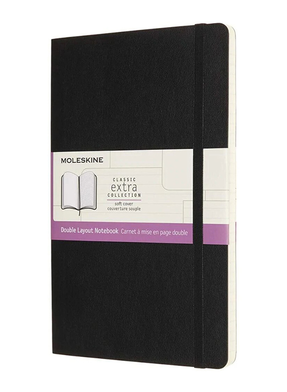 

Moleskine Large Ruled-Plain Soft Cover Notebook, 5 x 8.25cm, Black