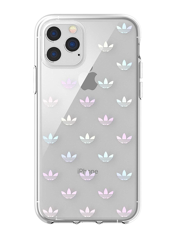 

Adidas Original Apple iPhone 11 Pro Max Trefoil Colourful Logo Mobile Phone Case Cover, Clear