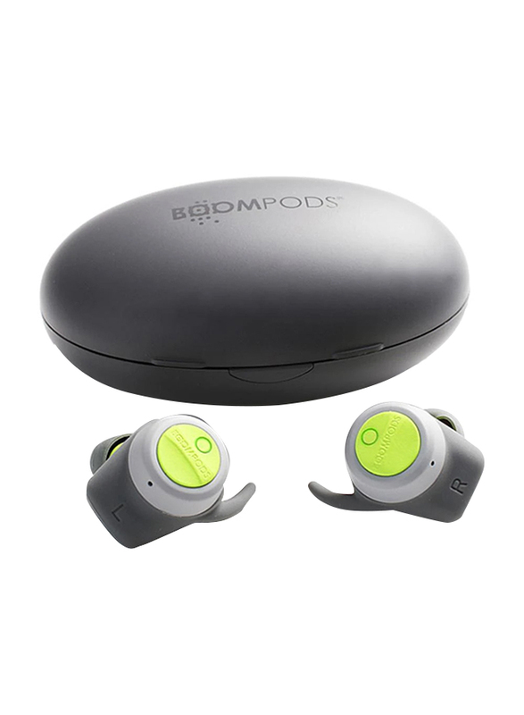 

Boompods Boombuds True Wireless In-Ear Earbuds, Gray/Green