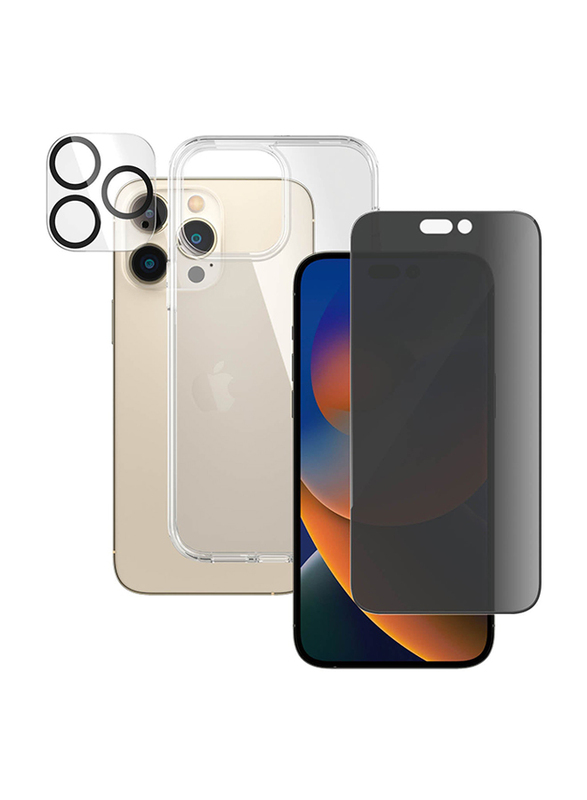 

Panzerglass Apple iPhone 14 Pro Max 2022 Clear Case + Privacy Screen Protector Set with Wireless Charging, Clear