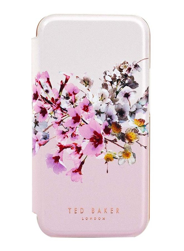 

Ted Baker iPhone 12 Pro Max Jasmine Printed Elegant Book Case with Built-in Mirror, Pink/Rose Gold