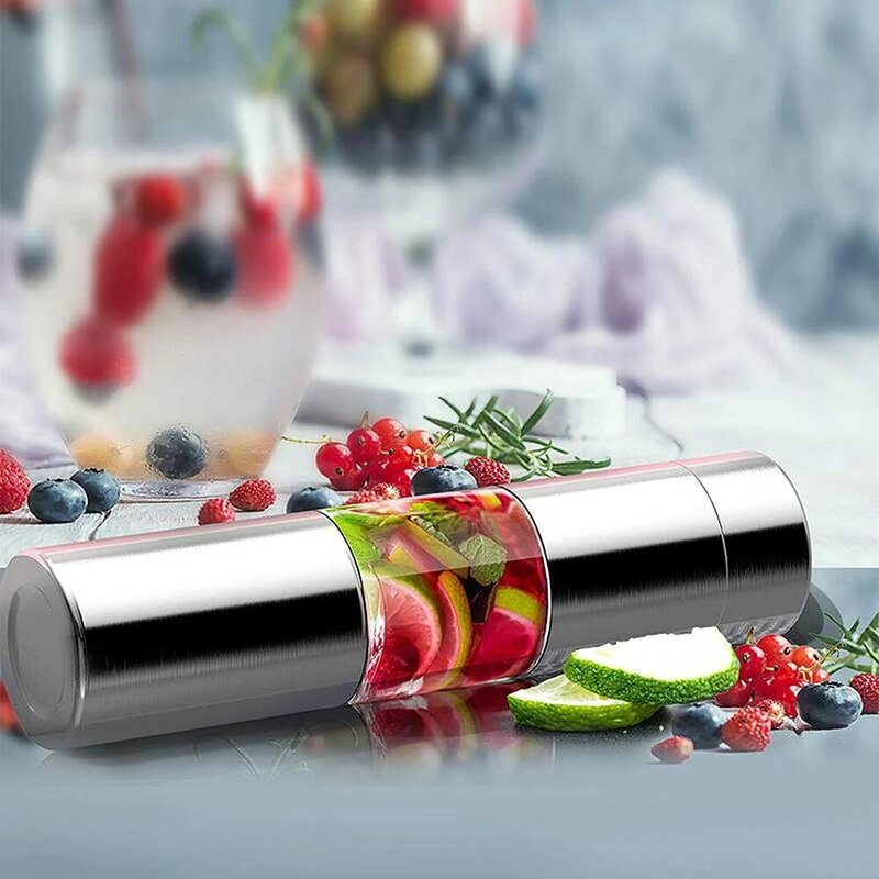 Asobu 500ml Flavor U See a Stainless Steel Fruit Infuser Slim and Classy Water Bottle, Silver