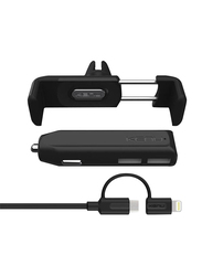 Kenu Airframe Plus Deluxe Car Charger Kit, with Universal Car Mount And Charging Set, Black