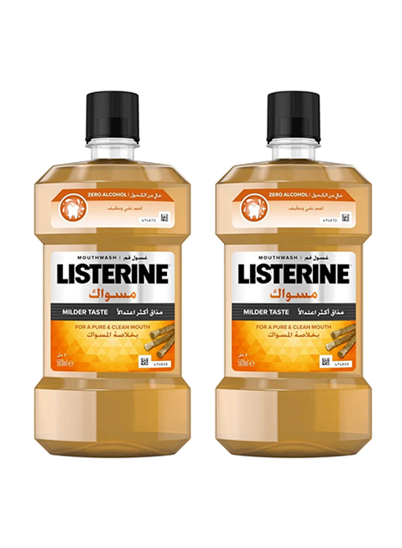 

Listerine Miswak Milder Taste Mouthwash, 500ml, 2 Pieces