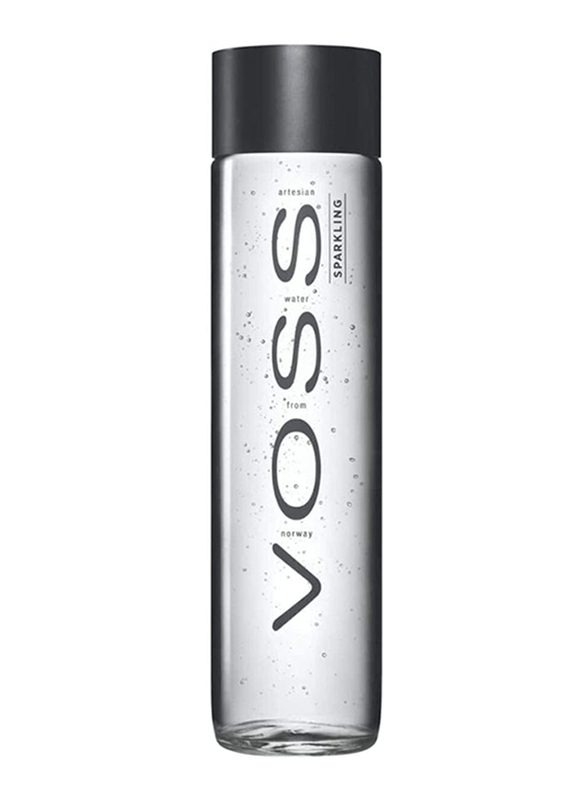 Voss Natural Mineral Sparkling Water, 24 Glass Bottle x 375ml