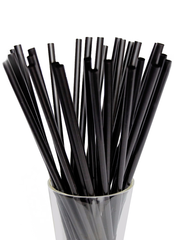 

Hotpack 8mm 250 Pieces Drinking Straw, Black