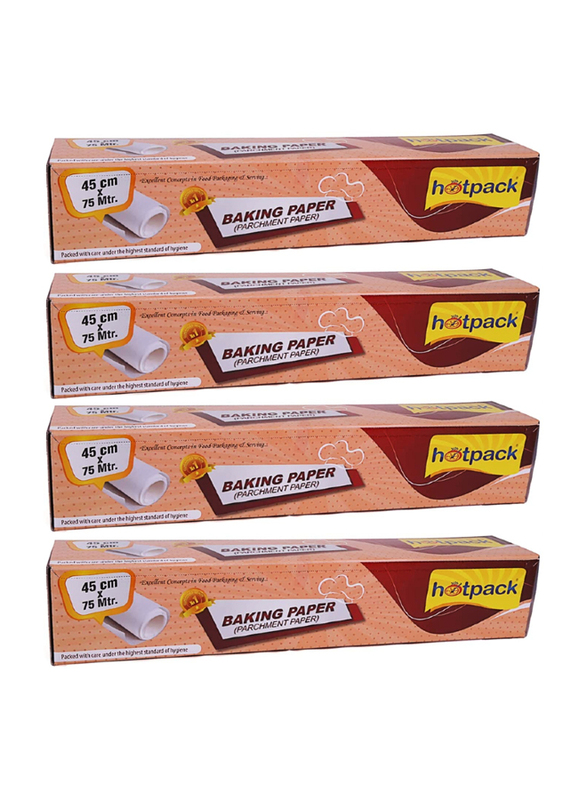

Hotpack Baking Paper, 45cm x 75Meter, 4 Bundle
