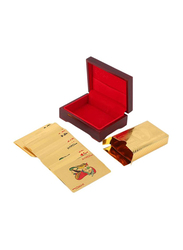 54-Piece 24K Carat Gold Foil Plated Playing Card With Wood Box Set Card Game, Gold