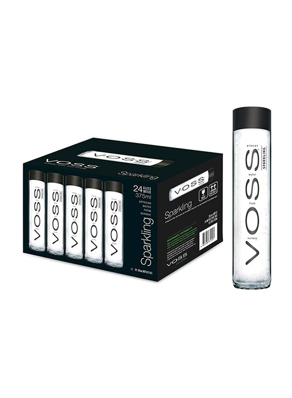Voss Natural Mineral Sparkling Water, 24 Glass Bottle x 375ml