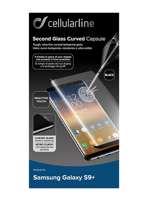 Cellular Line Samsung Galaxy S9 Plus Anti-shock Tempered Glass Screen Protector, Clear
