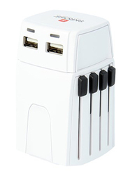 Skross World Wall Charger, 4 Plug 2 Pole MUV Micro USB 2.4A Adapter, 1302830, White