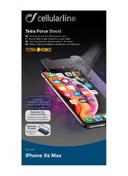 Cellular Line Apple iPhone XS Max Tetra Force Tempered Glass Screen Protector, Clear