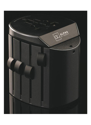 Skross Wall Charger, 4 Plug Alpha Power Supply World Travel USB Adapter, 1104100, Black