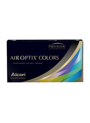 Air Optix Colors Monthly Pack of 2 Contact Lenses without Power, Brilliant Blue, 0.00