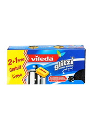 Vileda Glitzi Sponge Scourer, Yellow/Black, 3 Pieces