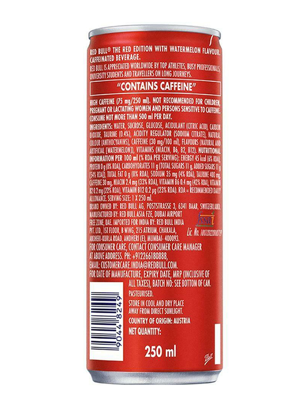 Red Bull The Red Edition Watermelon Energy Drink, 250ml