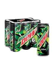 Mountain Dew Soft Drink, 6 Cans x 330ml