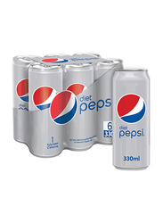 Pepsi Diet Soft Drink, 6 x 330ml