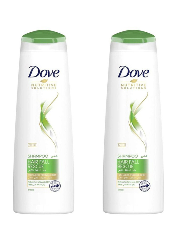 Dove Nutritive Solutions Hair Fall Rescue Shampoo for All Hair Types,  400ml, 2 Pieces  - Dubai