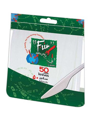 Fun 50-Piece Plastic Knives Set, White
