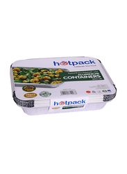 Hotpack Aluminum Eco-Friendly Containers with Lids, 1200ml, Silver