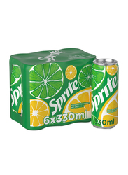 Sprite Regular Soda Drink Can, 6 x 330ml