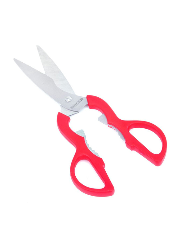 Royalford 4-Piece Kitchen Knife Set with Board, Red/Silver