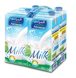Almarai Long Life Milk Full Fat, Pack of 4 x 1 Ltr