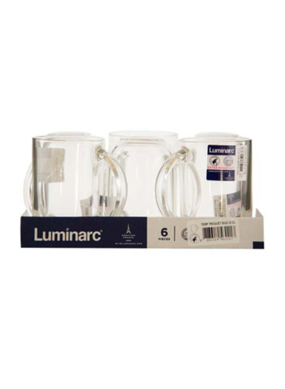 

Luminarc 6-Piece 320ml Set Troquet Glass Mug, Clear