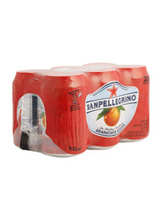 S.Pellegrino Sparkling Blood Orange Juice Drink, 6 Cans x 330ml