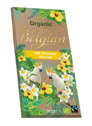 Belgian Organic Milk Chocolate with Almonds, 90g