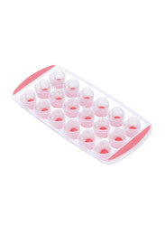 RoyalFord Plastic Ice Tray with Lid, Pink/White