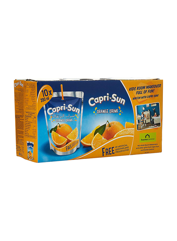 Capri Sun Orange Juice, 10 Cans x 200ml