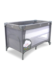 Asalvo Clouds Smooth Travel Cot, Grey
