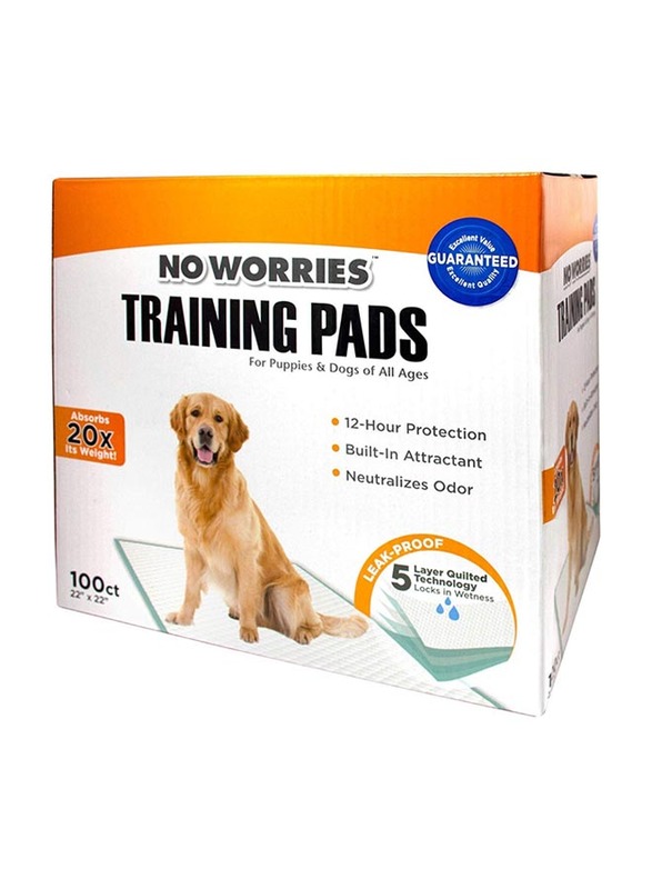 

Four Paws No Worries Training Pads for Dogs, 22 x 22-inch, 100-Piece, White