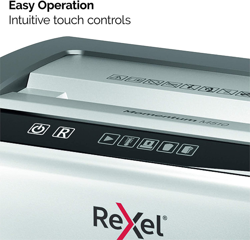 Rexel 10 Sheets Momentum Micro Cut Paper Shredder, 23 Liter Bin, M510, Black