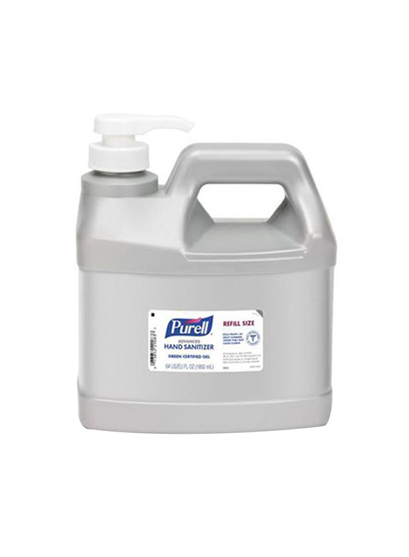 Purell Advanced Hand Sanitizer Gel with Dispenser Pump, 9684-04, Grey, 1.89 Litres